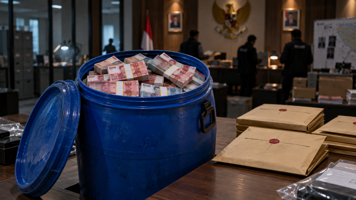 Penampakan Tong Biru Berisi Uang Rp934 Juta hingga Amplop Hasil OTT Bupati Klaten