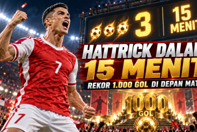 Cristiano Ronaldo Hattrick dalam 15 Menit, Rekor 1.000 Gol di Depan Mata