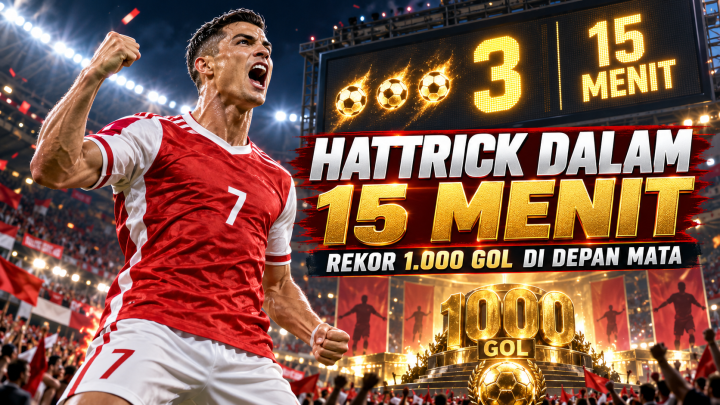 Cristiano Ronaldo Hattrick dalam 15 Menit, Rekor 1.000 Gol di Depan Mata