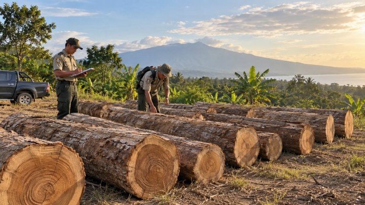 Belasan Batang Kayu Jati Ditemukan di Lahan Kosong Banyuwangi, Asal dan Pemilik Ditelusuri