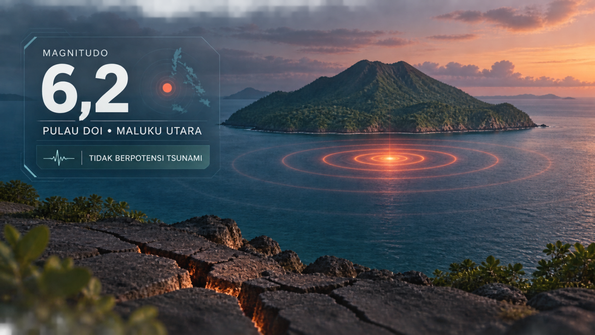Gempa Besar Magnitudo 6,2 Guncang Pulau Doi Maluku Utara, Tidak Berpotensi Tsunami