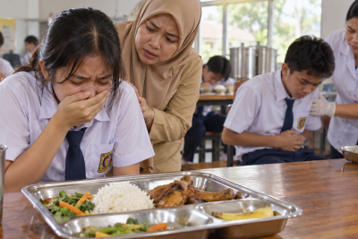 Ayam MBG Terasa Pahit, Puluhan Siswa SMP di Mojokerto Mual dan Diare