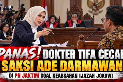 Panas! Dokter Tifa Cecar Saksi Ade Darmawan di PN Jaktim Soal Keabsahan Ijazah Jokowi