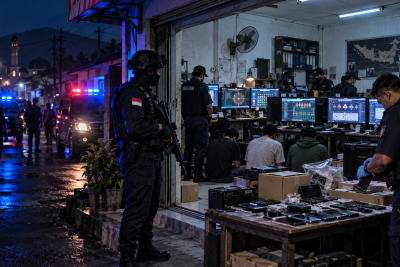Polisi Bongkar Markas Judi Online di Sukaresmi Cianjur, 9 Orang Jadi Tersangka