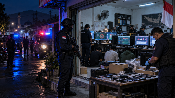 Polisi Bongkar Markas Judi Online di Sukaresmi Cianjur, 9 Orang Jadi Tersangka