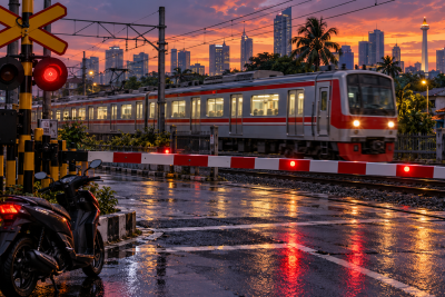 Kecelakaan di Stasiun Pasar Minggu, Pemotor Tertabrak KRL usai Terobos Palang Pintu