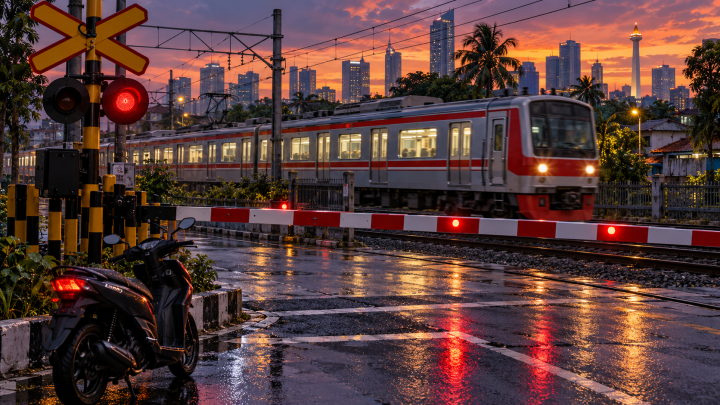 Kecelakaan di Stasiun Pasar Minggu, Pemotor Tertabrak KRL usai Terobos Palang Pintu
