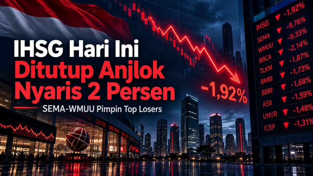 IHSG Hari Ini Ditutup Anjlok Nyaris 2 Persen, SEMA-WMUU Pimpin Top Losers