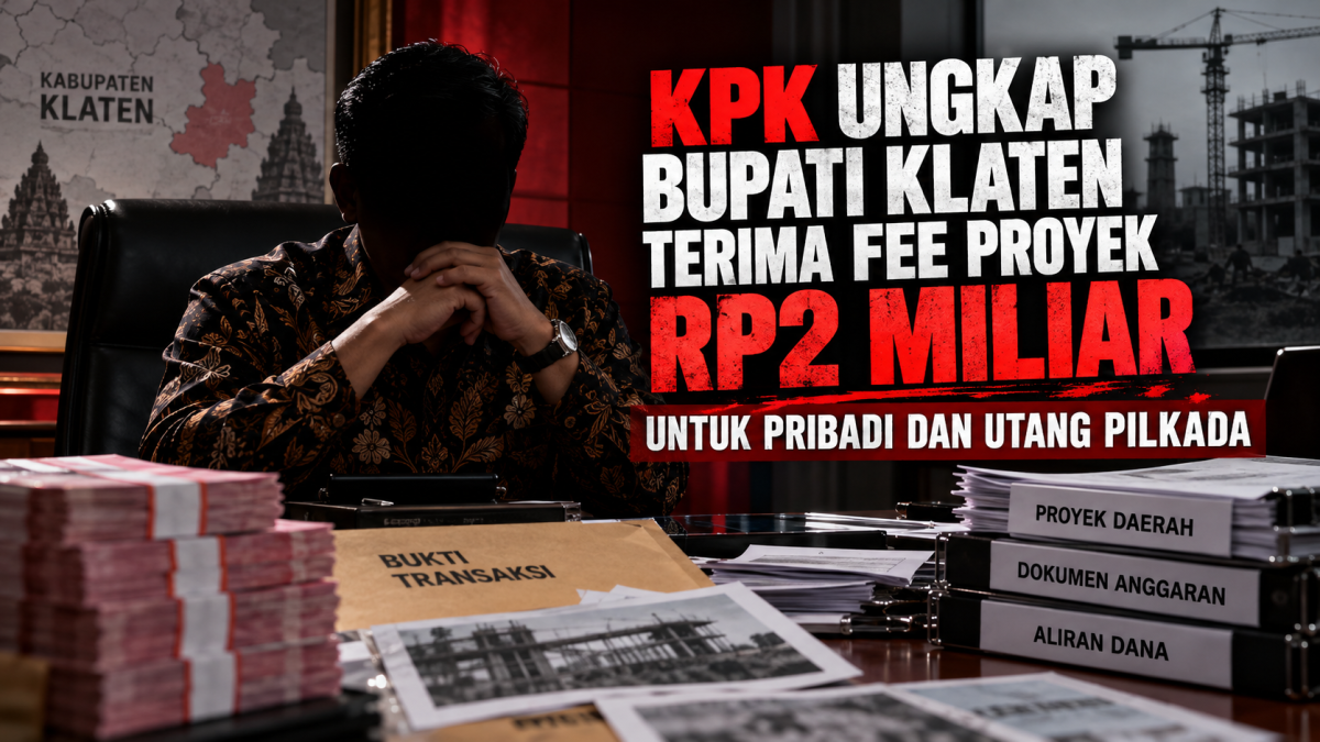 KPK Ungkap Bupati Klaten Terima Fee Proyek Rp2 Miliar untuk Pribadi dan Utang Pilkada