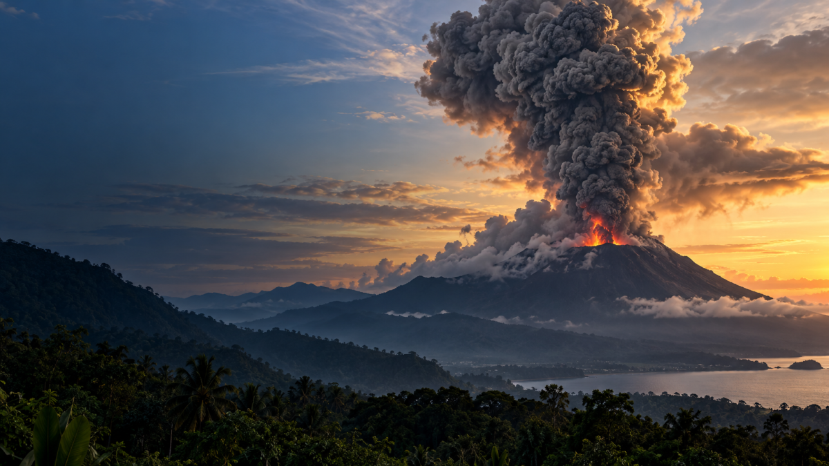 Gunung Ibu Erupsi Pagi Ini, Status Waspada