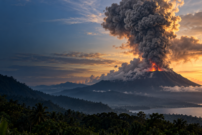 Gunung Ibu Erupsi Pagi Ini, Status Waspada