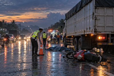 Kecelakaan Maut di Jalur Pantura Kendal, Pemotor Wanita Tewas Masuk Kolong Truk Tronton