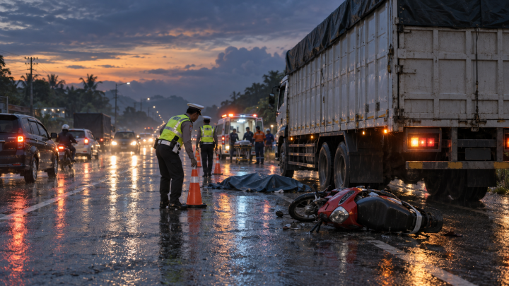 Kecelakaan Maut di Jalur Pantura Kendal, Pemotor Wanita Tewas Masuk Kolong Truk Tronton