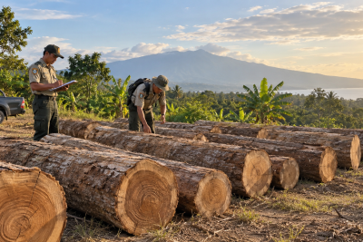Belasan Batang Kayu Jati Ditemukan di Lahan Kosong Banyuwangi, Asal dan Pemilik Ditelusuri
