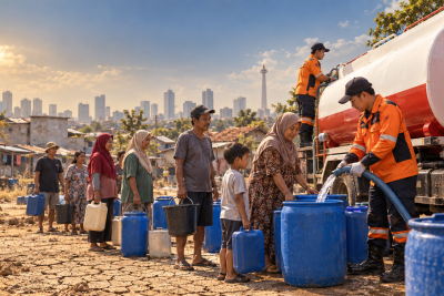 Kemarau Panjang, BPBD Jaksel Salurkan 44.000 Liter Air ke 195 KK Terdampak Kekeringan