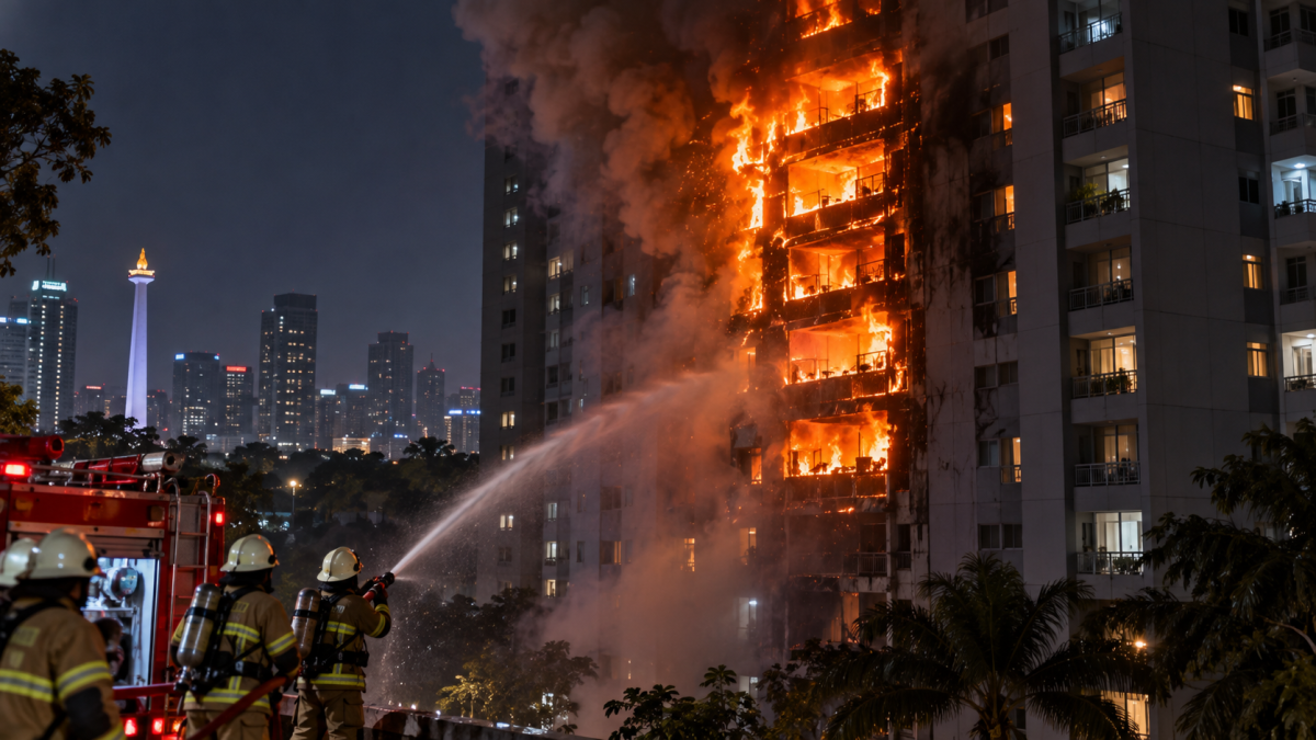 Kronologi Kebakaran Apartemen di Penjaringan Jakut, Api Menjalar ke 5 Lantai