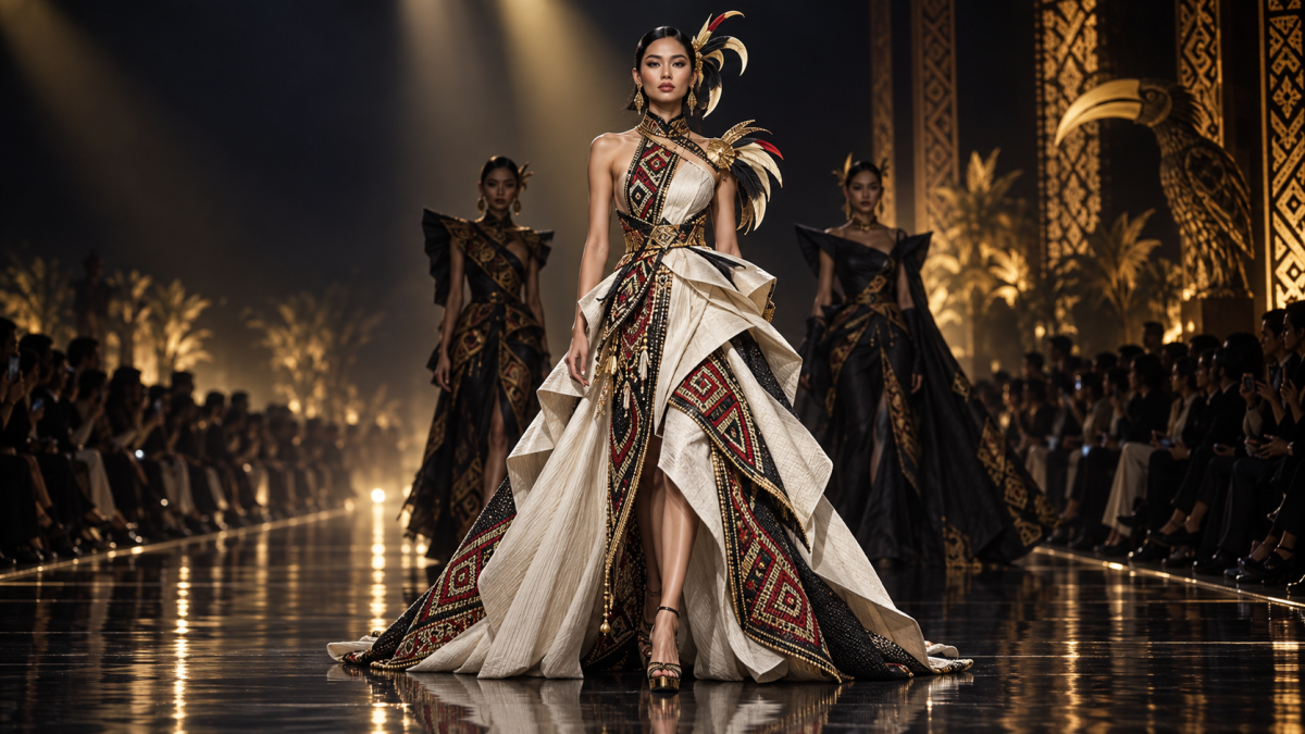 Desainer Muda SFA Hadirkan Warisan Dayak hingga Gaun Avant-Garde di Fashion Nation 2026