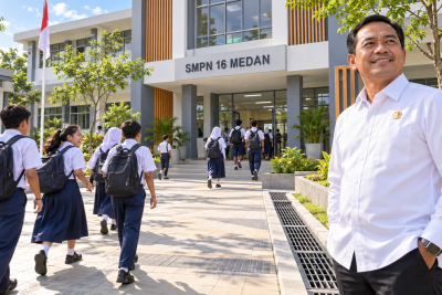 SMPN 16 Medan Rampung Direnovasi gegara Langganan Banjir, Mendikdasmen: Tak Perlu PJJ Lagi