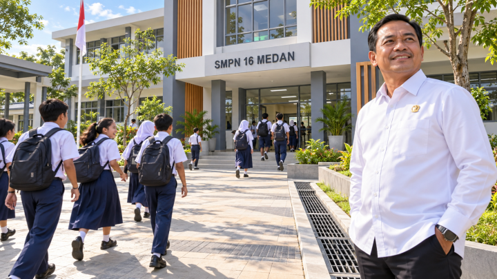 SMPN 16 Medan Rampung Direnovasi gegara Langganan Banjir, Mendikdasmen: Tak Perlu PJJ Lagi