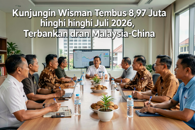 Kunjungan Wisman Tembus 8,97 Juta hingga Juli 2026, Terbanyak dari Malaysia-China