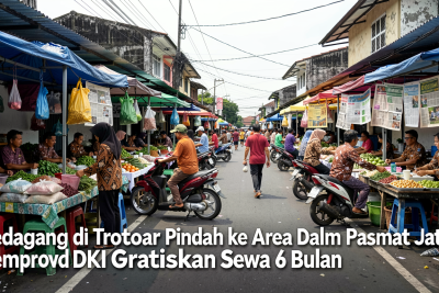Pedagang di Trotoar Pindah ke Area Dalam Pasar Kramat Jati, Pemprov DKI Gratiskan Sewa 6 Bulan