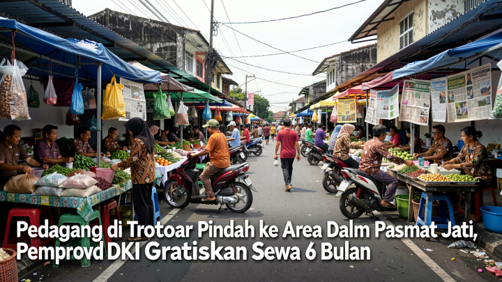 Pedagang di Trotoar Pindah ke Area Dalam Pasar Kramat Jati, Pemprov DKI Gratiskan Sewa 6 Bulan