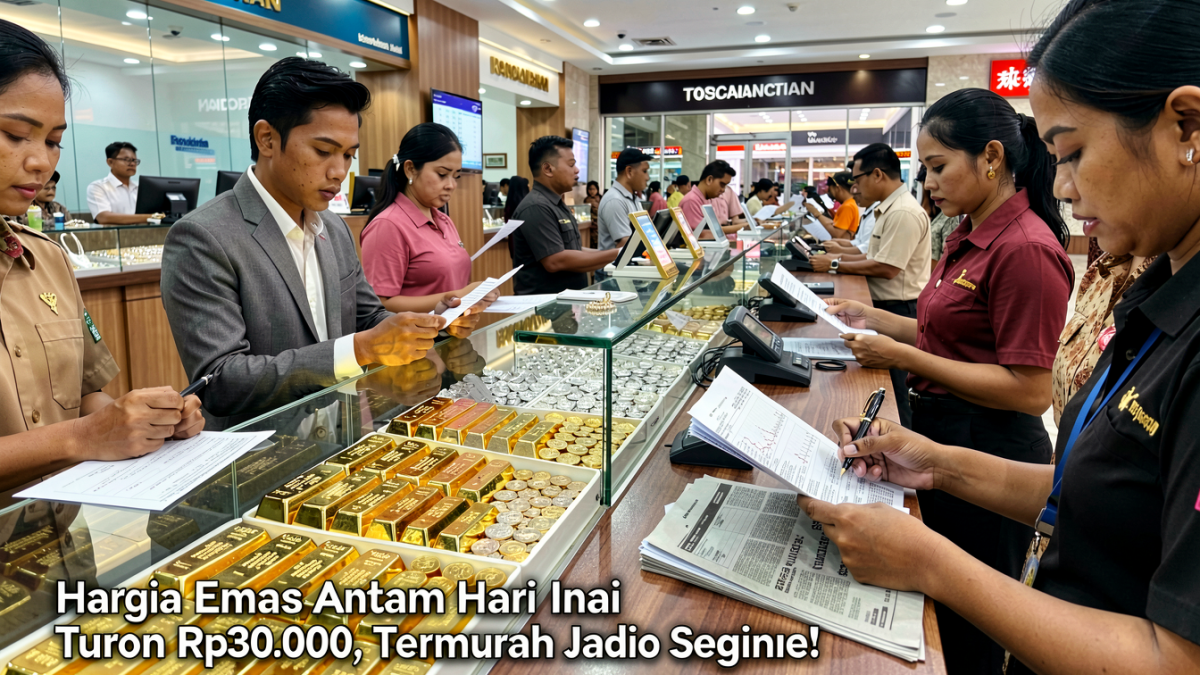 Harga Emas Antam Hari Ini Turun Rp30.000, Termurah Jadi Segini!