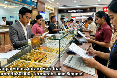 Harga Emas Antam Hari Ini Turun Rp30.000, Termurah Jadi Segini!