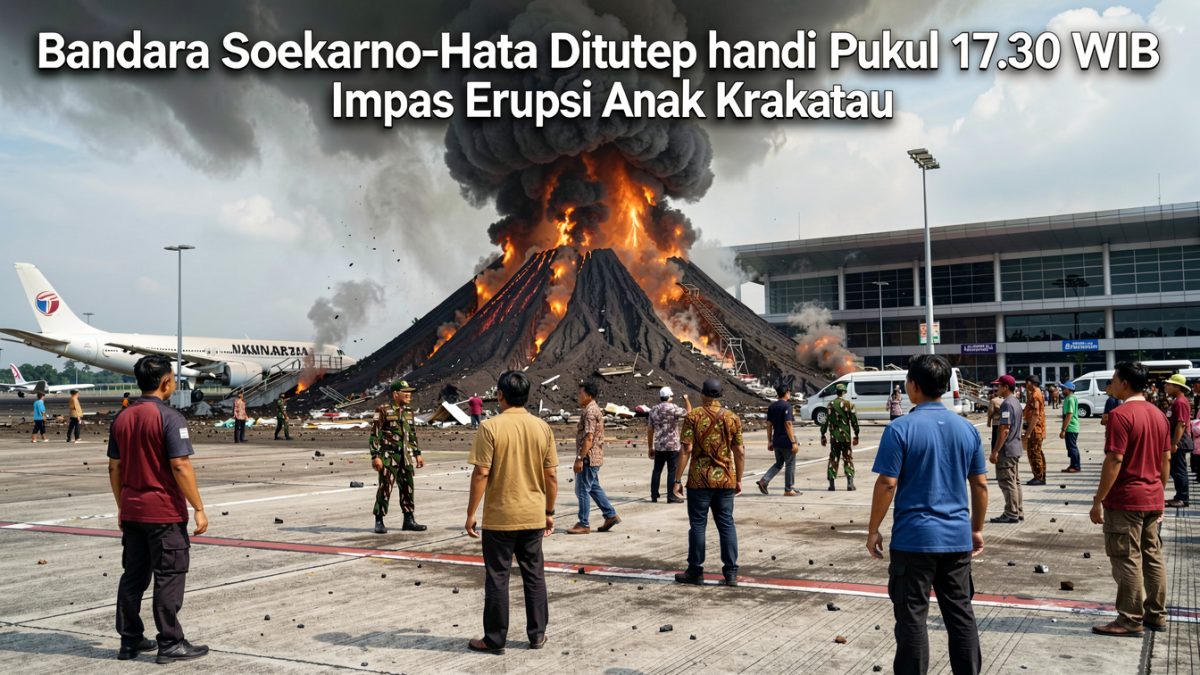 Bandara Soekarno-Hatta Ditutup hingga Pukul 17.30 WIB Imbas Erupsi Anak Krakatau