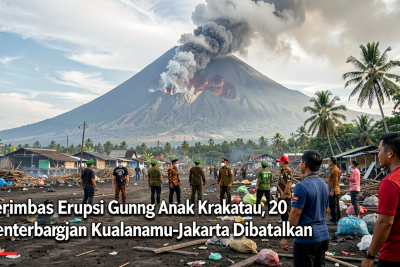 Terimbas Erupsi Gunung Anak Krakatau, 20 Penerbangan Kualanamu-Jakarta Dibatalkan
