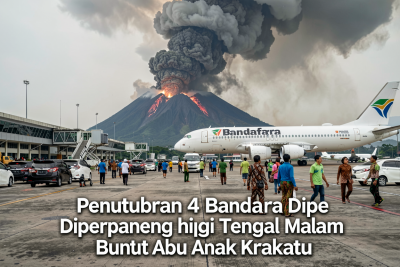 Penutupan 4 Bandara Diperpanjang hingga Tengah Malam Buntut Abu Vulkanik Anak Krakatau